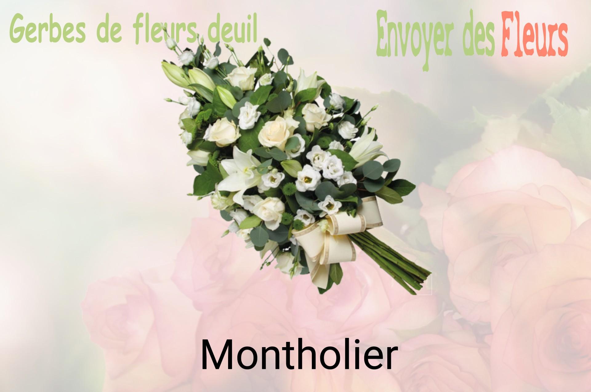 Gerbe de fleurs de deuil livrée à Montholier